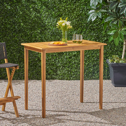 Outdoor Acacia Wood Rectangle Bar Table