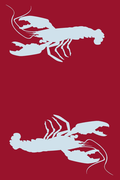 Double Lobster Red &amp; Aqua Outdoor Mat
