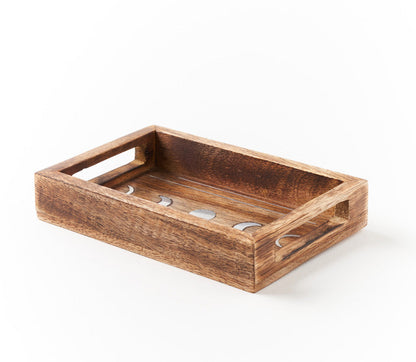 Jyotisha Celestial Wooden Tray with Brass Inlay
