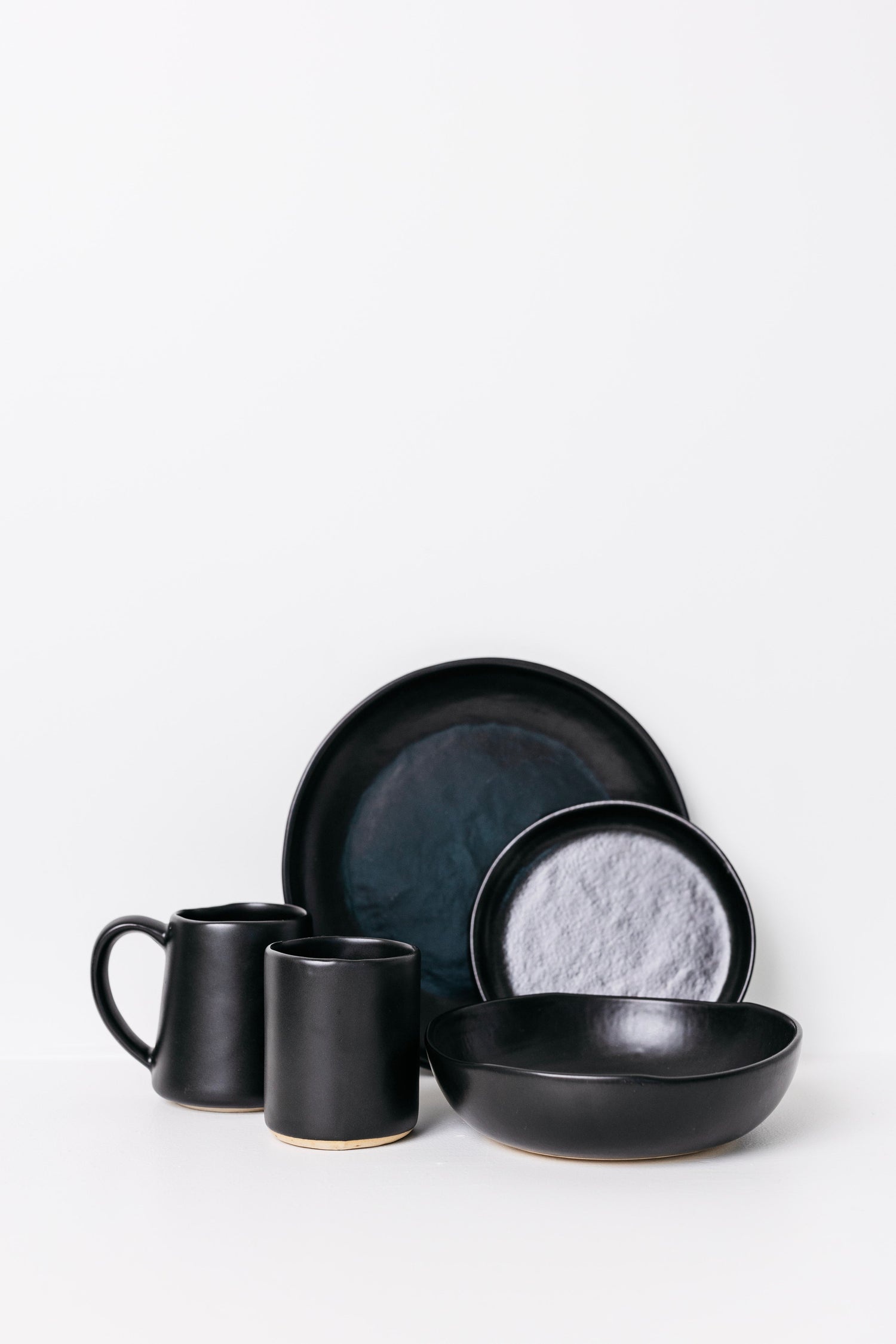 Dean Stoneware Coffee Mug - Matte Black - Set of 4