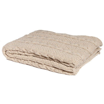 Chunky Cable - Textured Sustainable Knit Throw Blanket