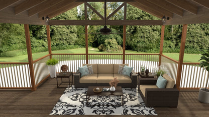 New Wrought Iron Black &amp; White Reversible Outdoor Mat
