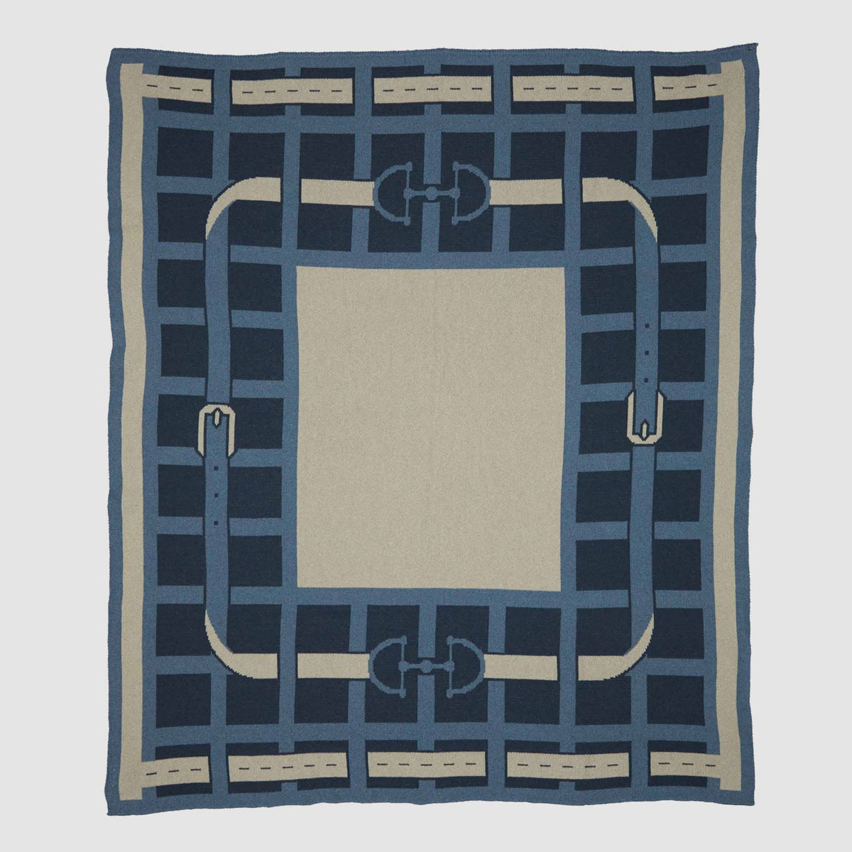 Equestrian Lattice - Cotton Sustainable Knit Throw Blanket