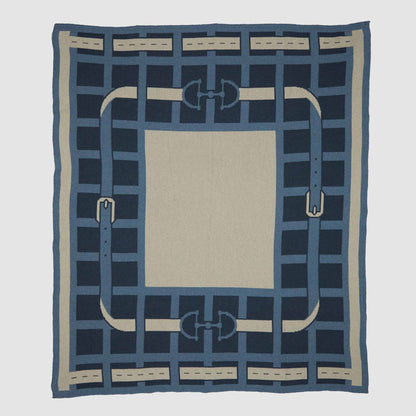 Equestrian Lattice - Cotton Sustainable Knit Throw Blanket