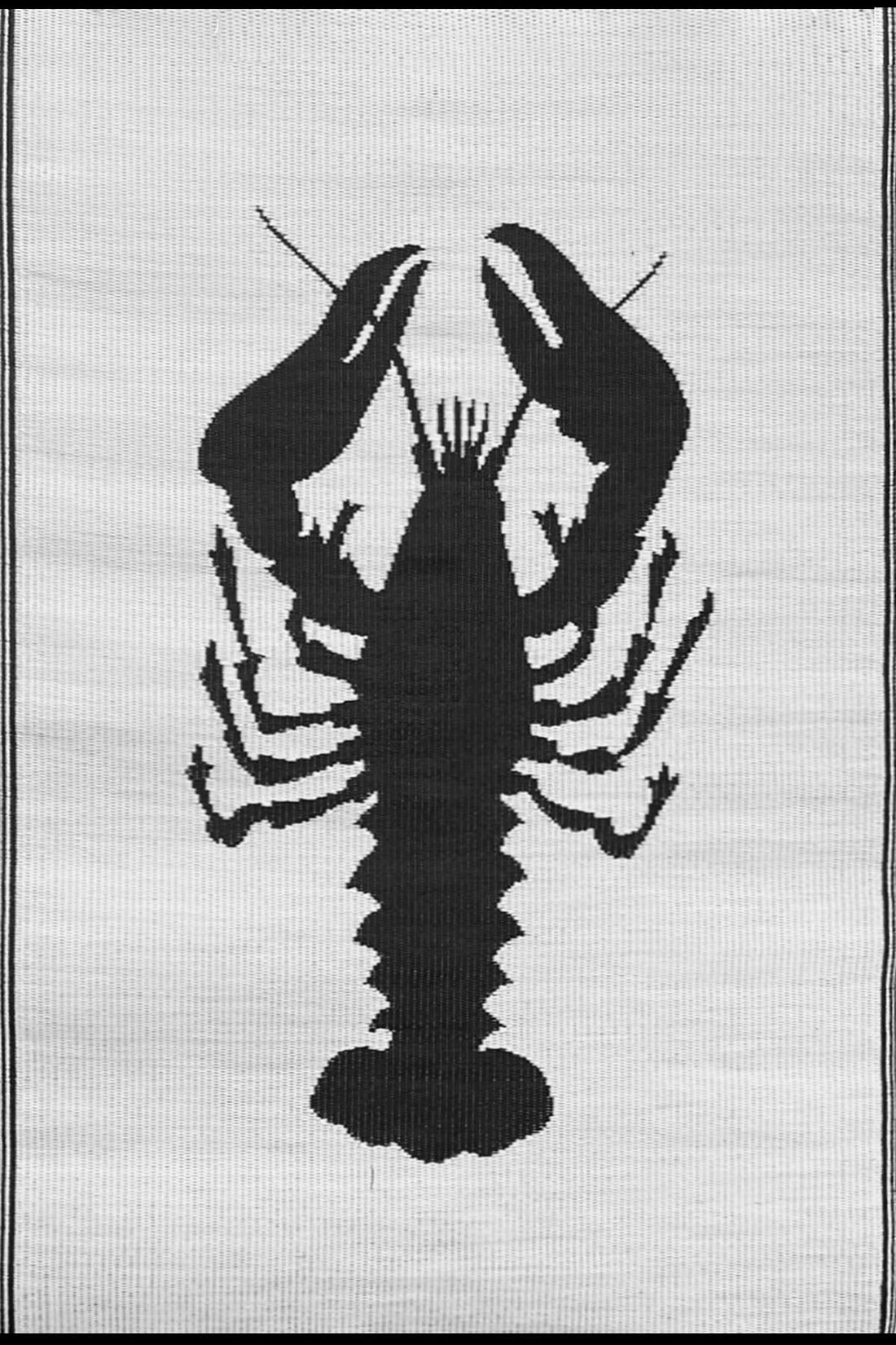 Lobster Black &amp; White Outdoor Mat
