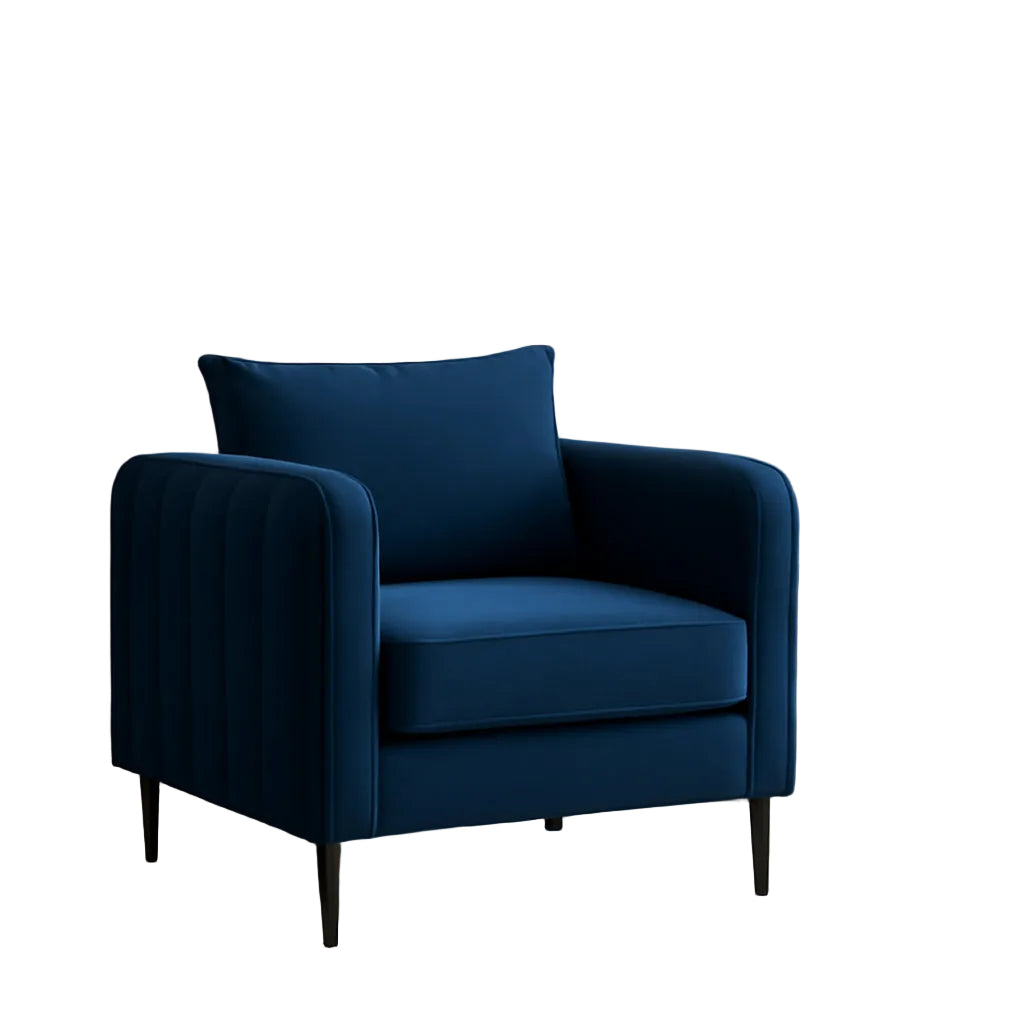 Smooth Velvet Accent Chair in Navy