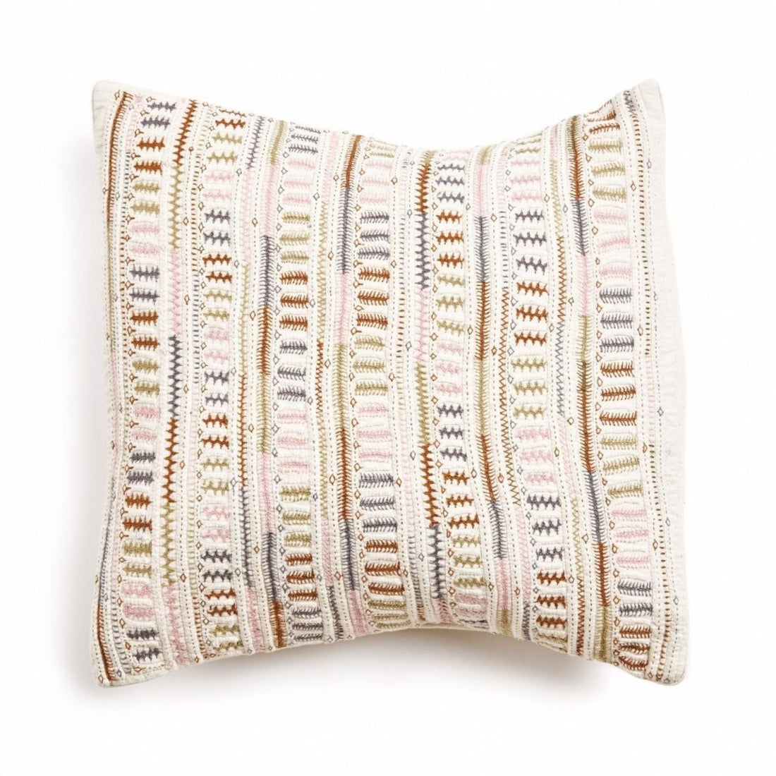 Dahli Brown Fully Hand Embroidered Artisanal Pillow