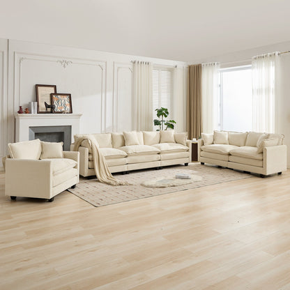Cloud 3 Seat Sofa in Beige Chenille