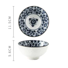 Navy Printed Porcelain Bowls - 4 Patterns