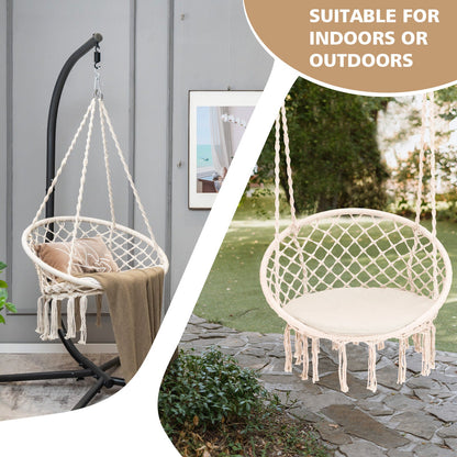 Cushioned Hammock Chair with Hanging Kit