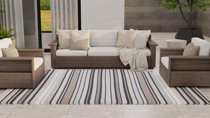 Stripes Cool Grey Outdoor Mat