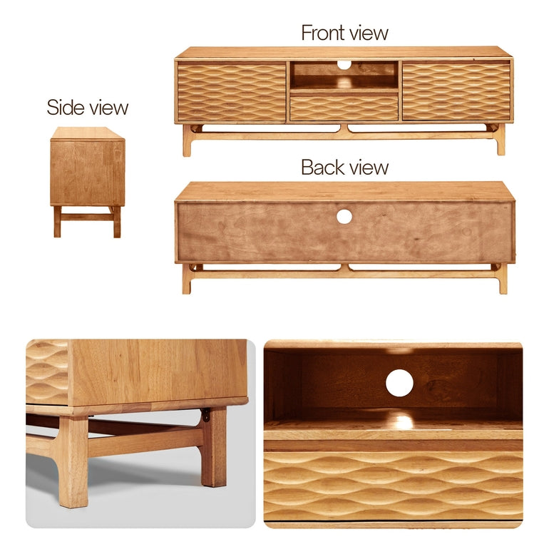 Acacia Elara Solid Wood TV Stand with Storage and Cable Management - 3 Finishes