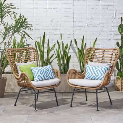 Outdoor Rattan Accent Chairs - set of 2