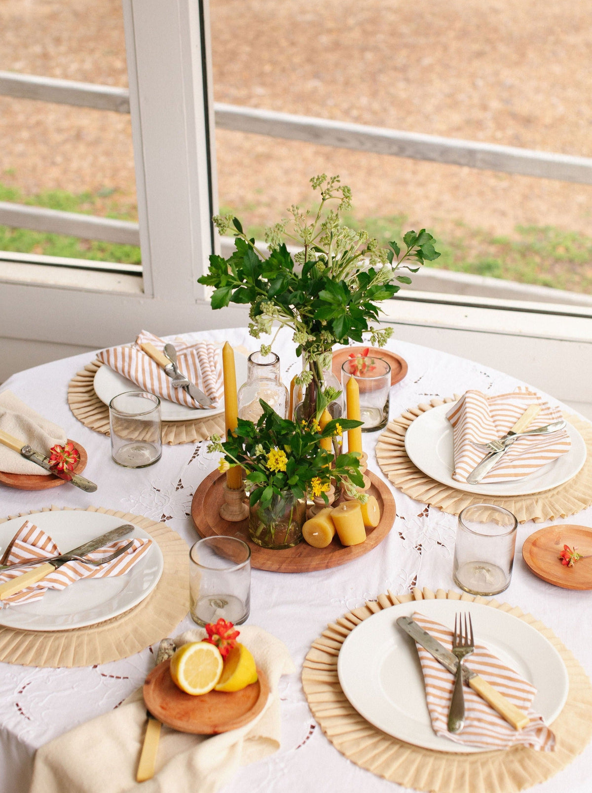 Marigold Ruffle Circle Placemat | Set of 2
