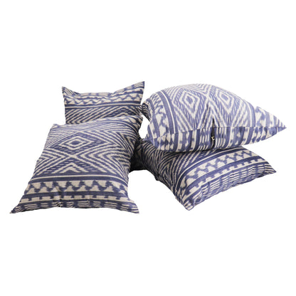 Handwoven Ikat Pillow Cover - Blue