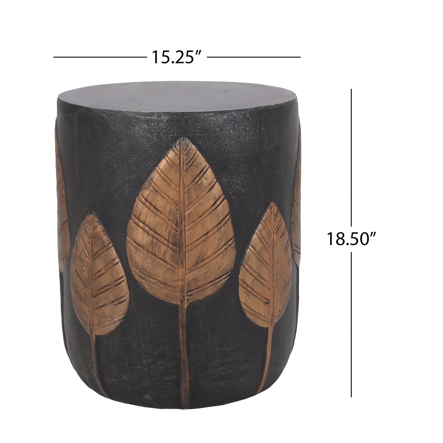 Outdoor Light Weight Concrete Side Table - Black/Copper