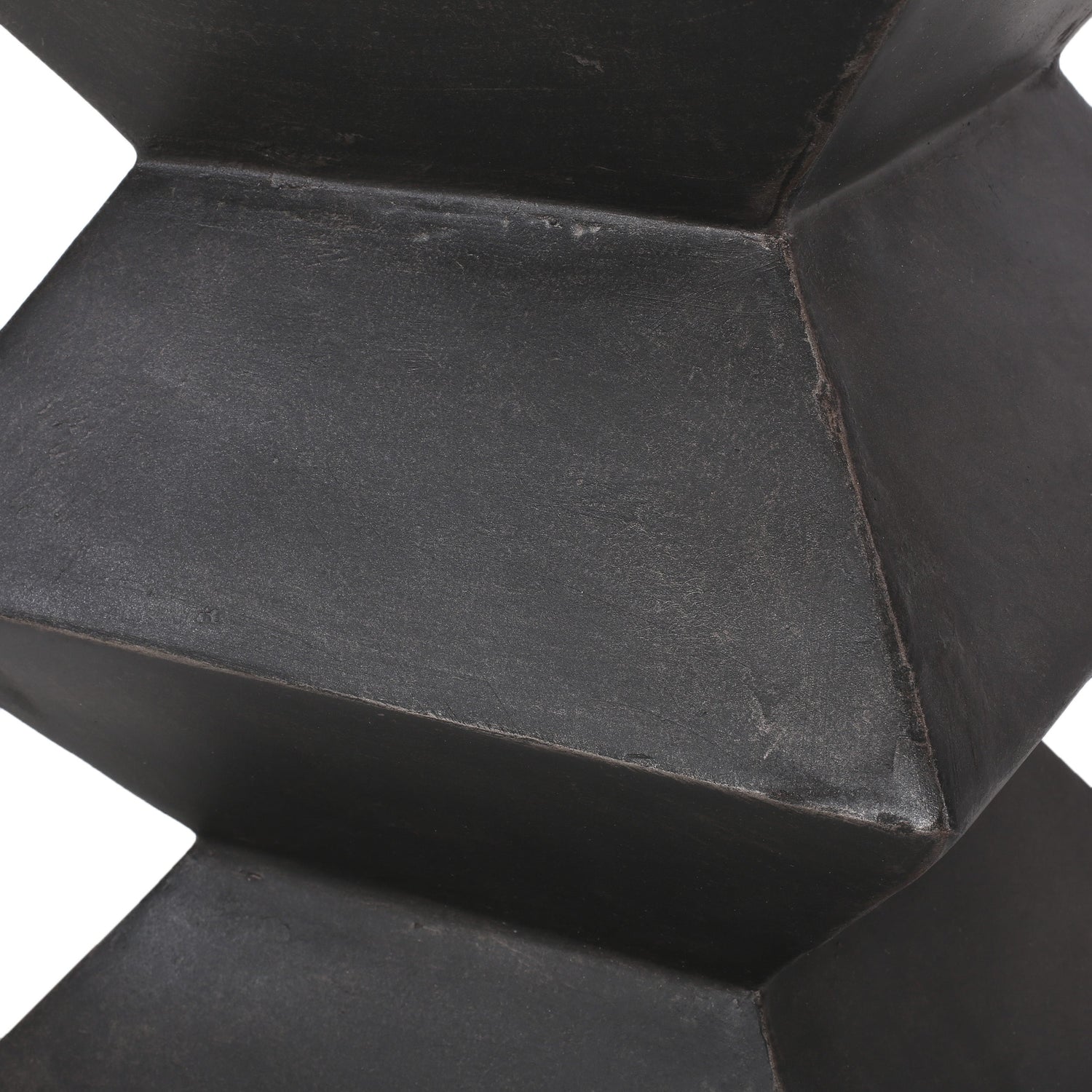 Indoor/Outdoor Lightweight Concrete Side Table in Metal Finish