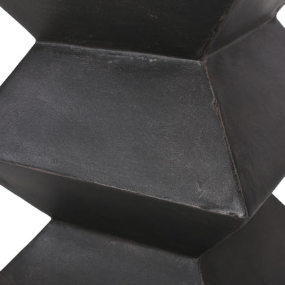 Indoor/Outdoor Lightweight Concrete Side Table in Metal Finish