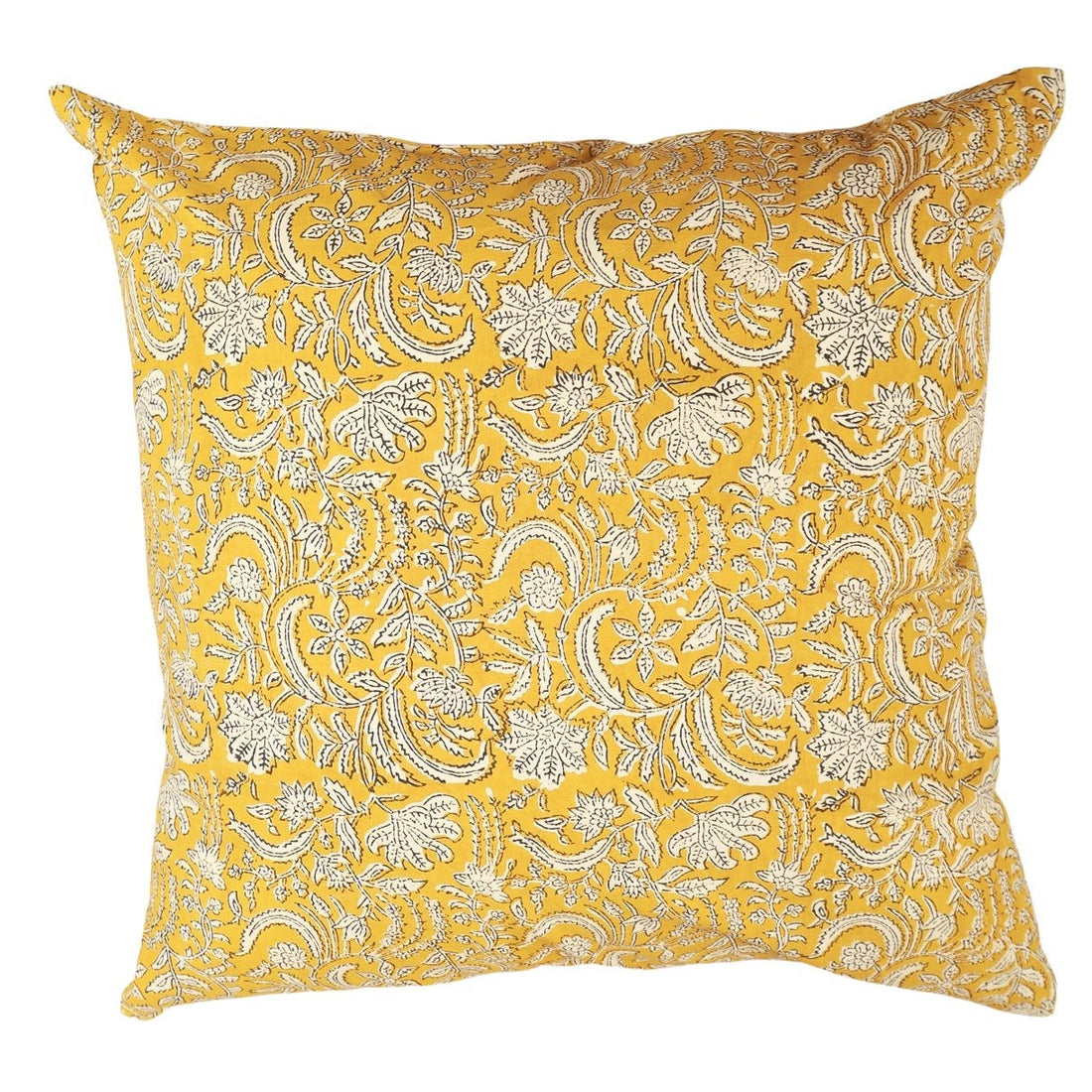 Mustard Harmony Hand Block Print Pillow