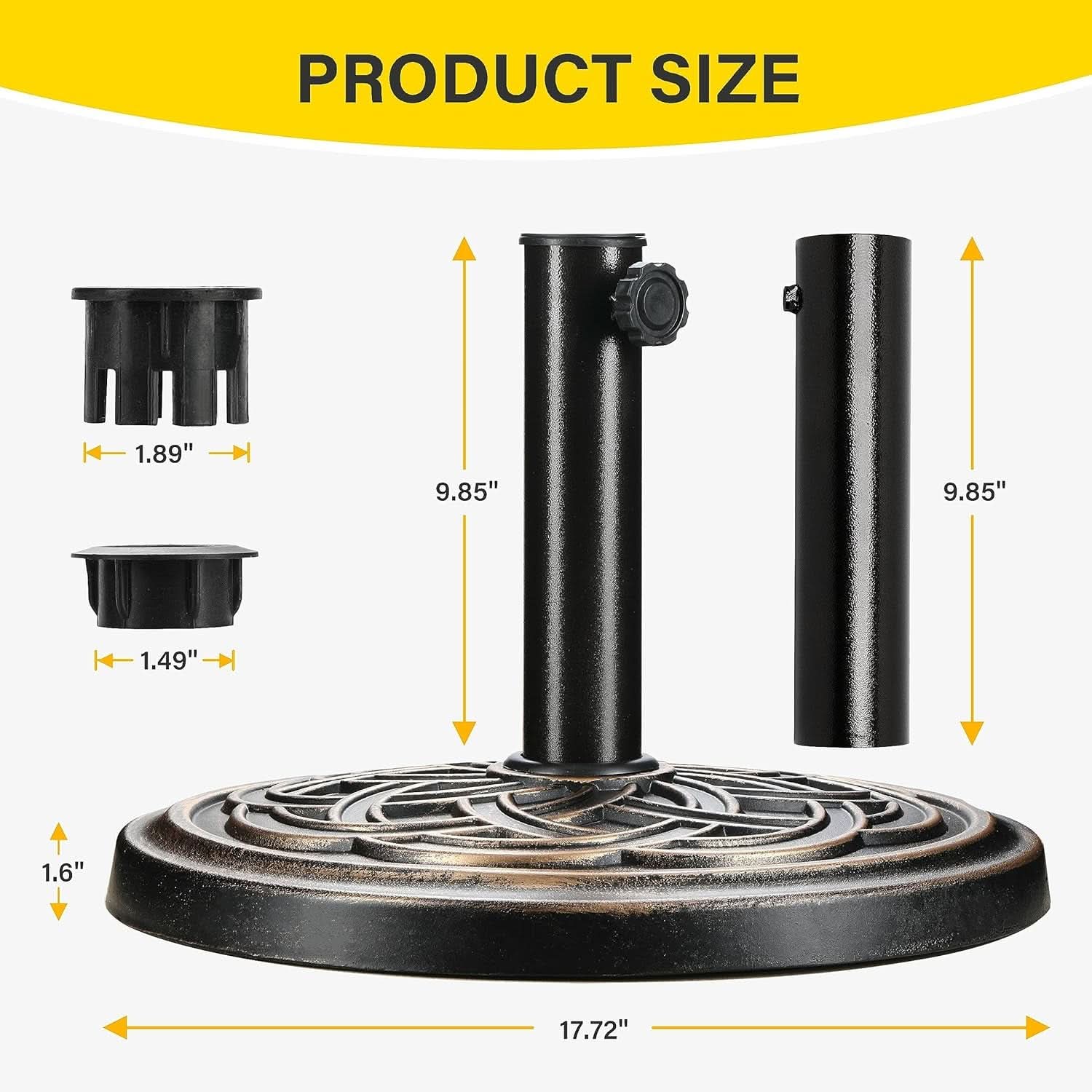Heavy Duty 24 Pound Bronze Umbrella Base