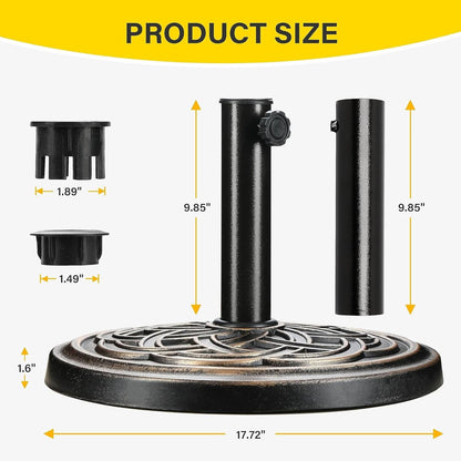Heavy Duty 24 Pound Bronze Umbrella Base