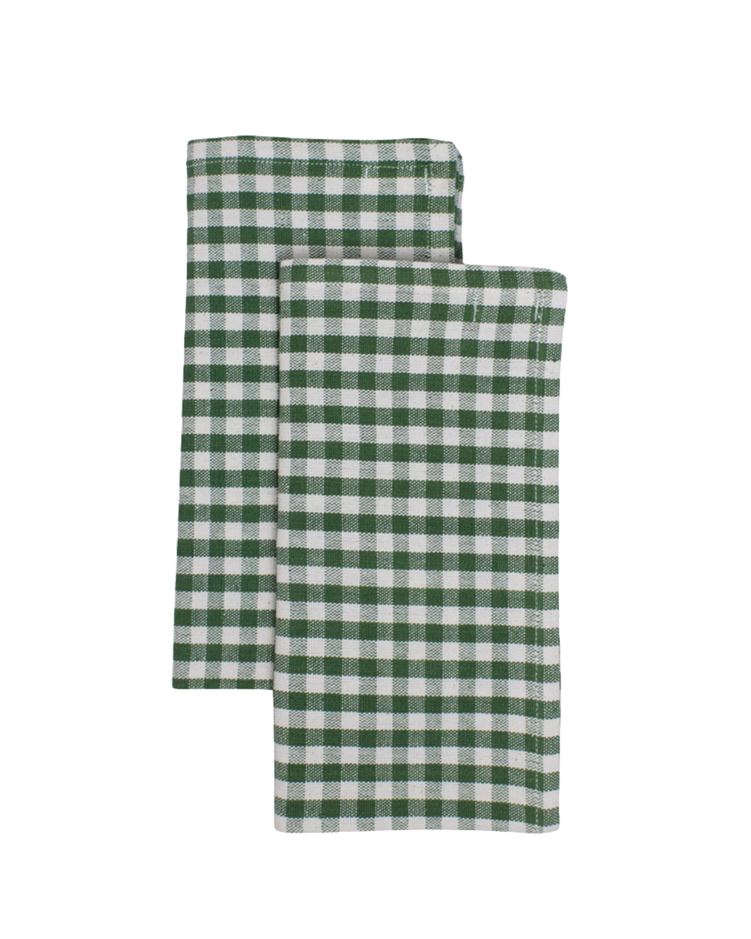 Set of 2 Handwoven Organic Cotton Dinner Napkins | Olive Gingham