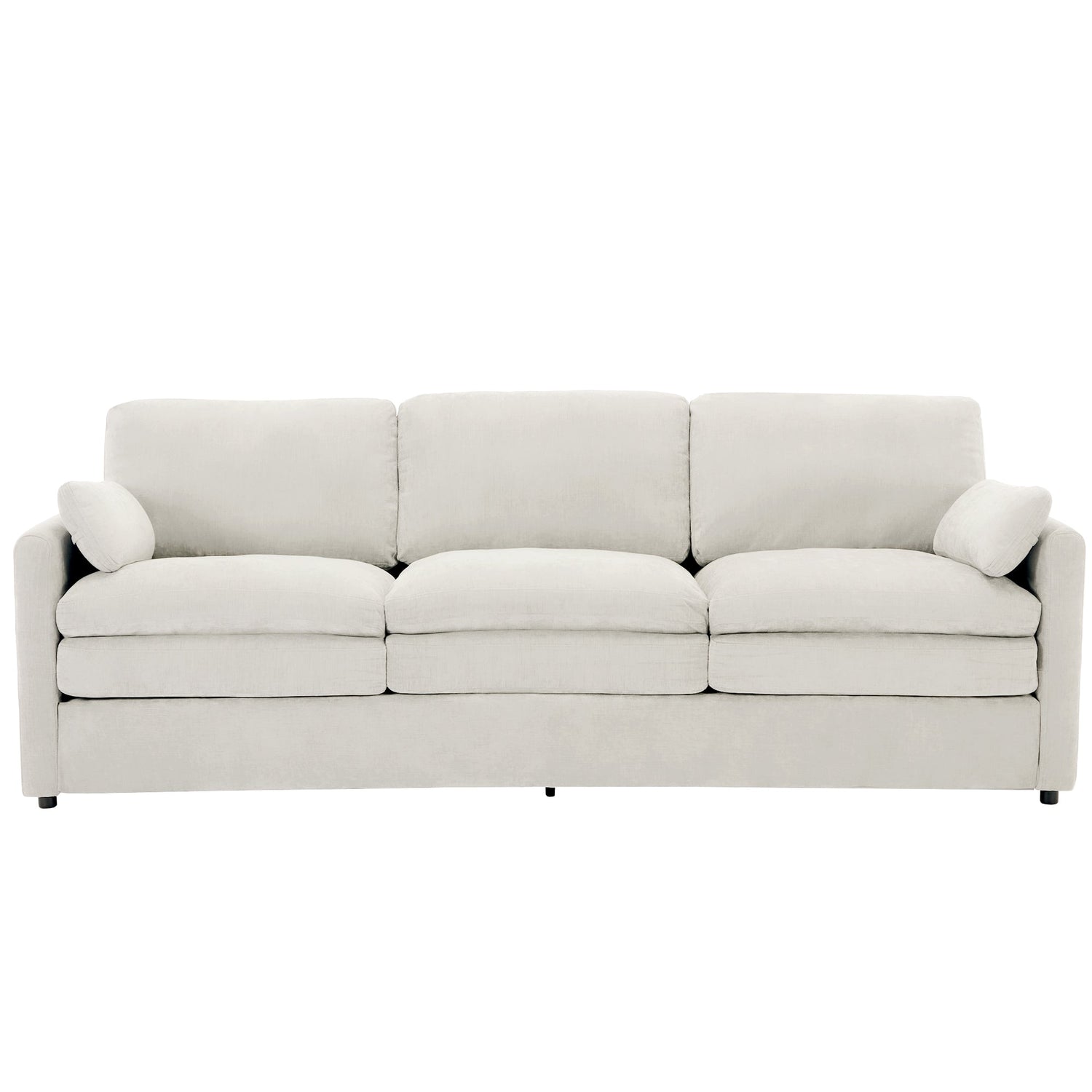 Cozy Upholstered 3-Seater Sofa with Plush Double Cushion and Ergonomic Design