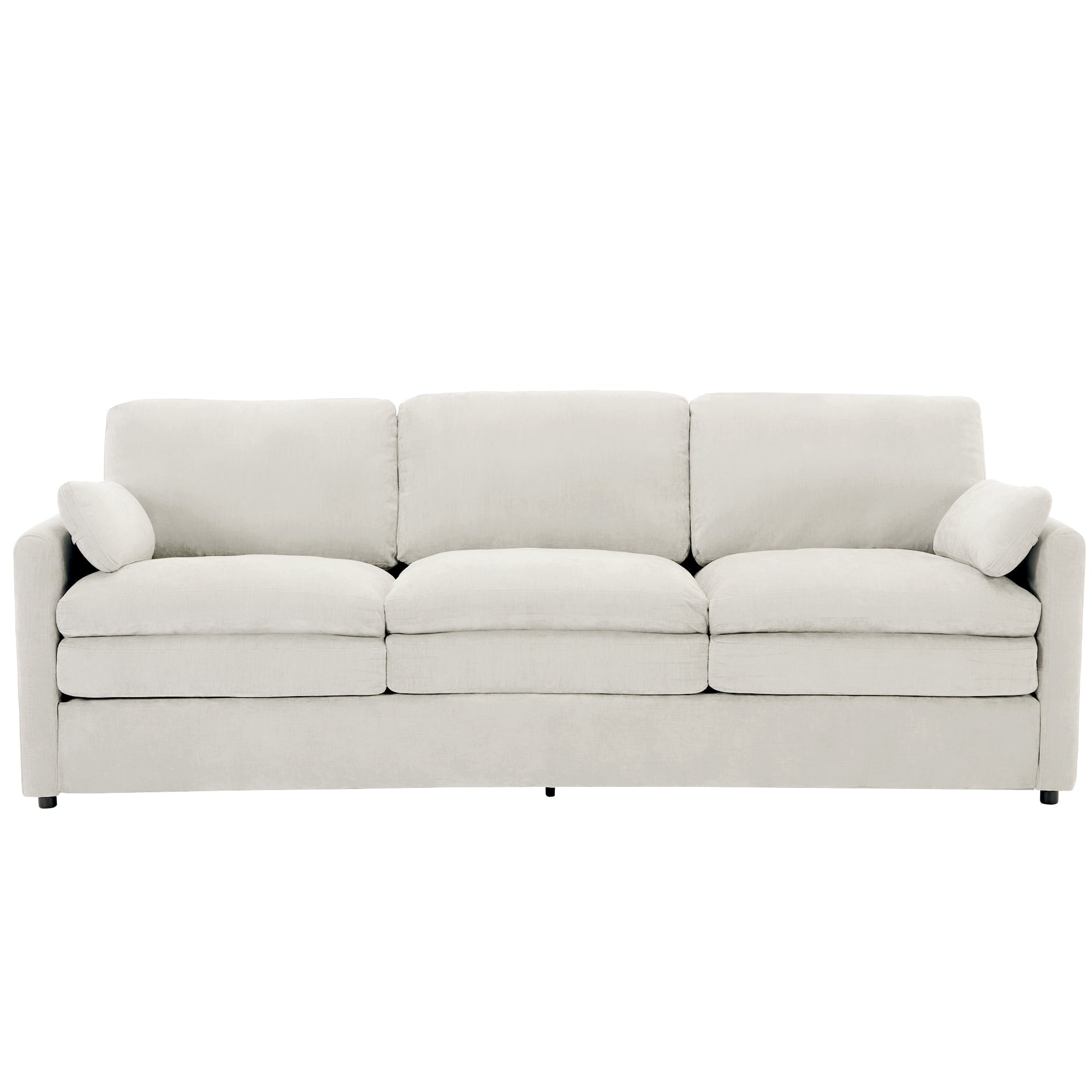 Cozy Upholstered 3-Seater Sofa with Plush Double Cushion and Ergonomic Design
