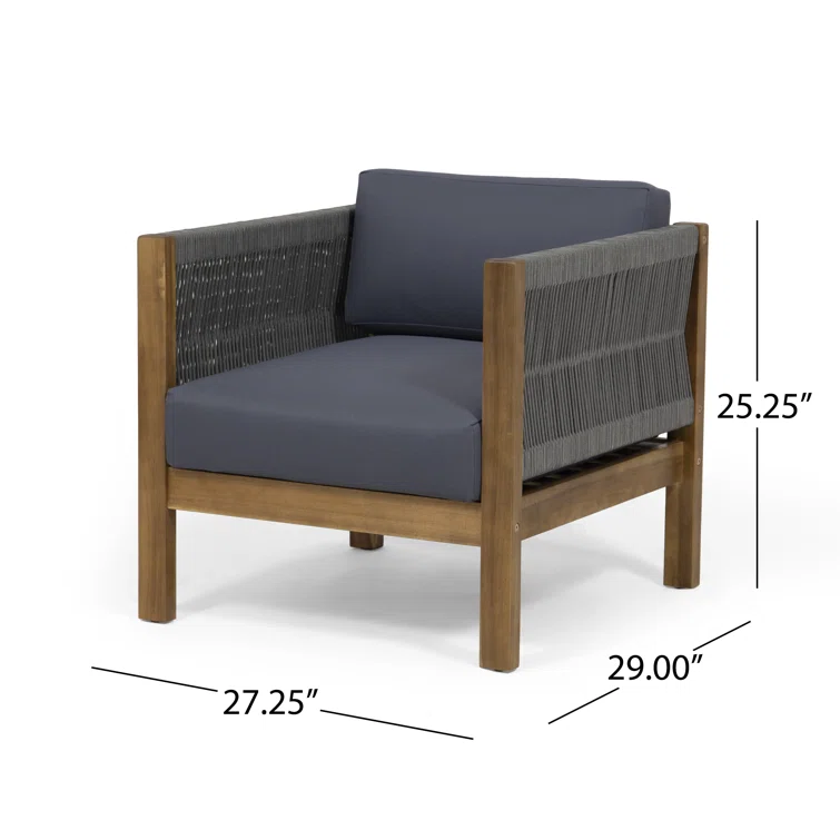 LAUREL Outdoor 4 Piece Chat Set in Gray