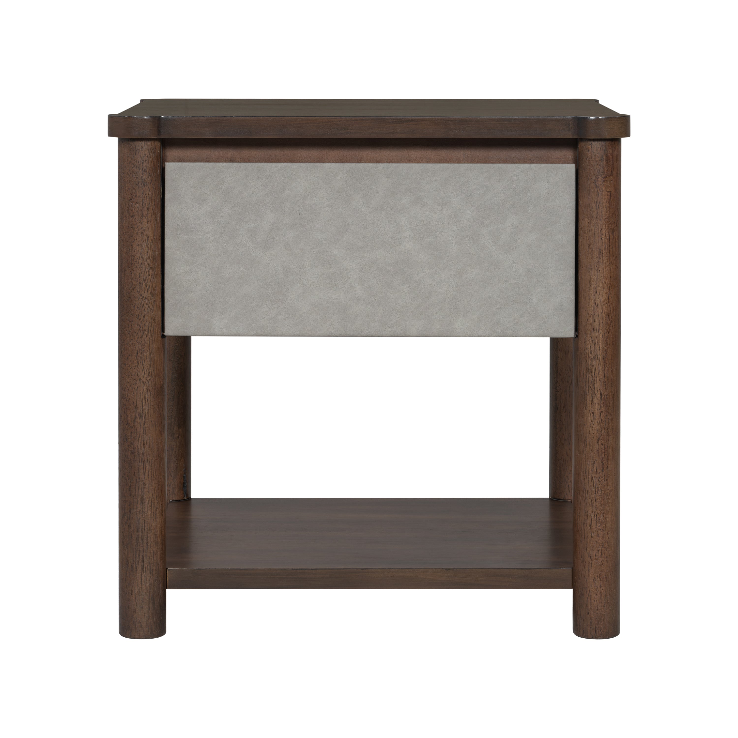 Modern King Bed Frame Set with 2 Nightstands - Gray/Walnut