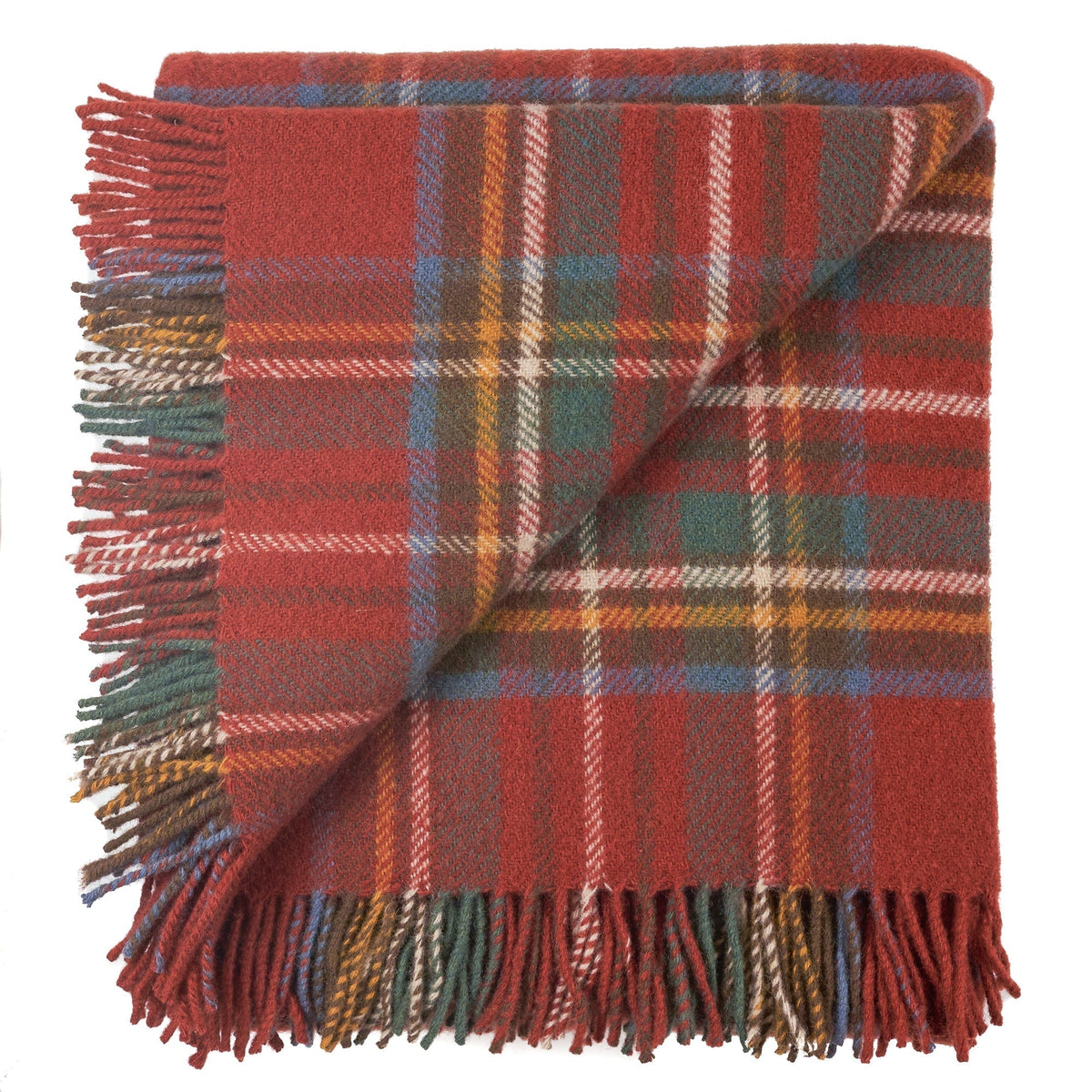 Highland Tweeds Pure New Wool Fluffy Throw - Antique Royal Stewart