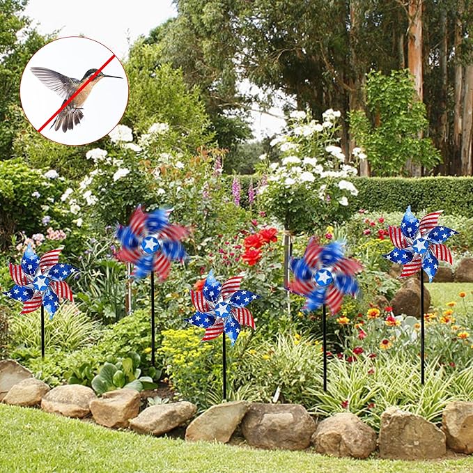 10 Pack Patriotic Pinwheel Decorations