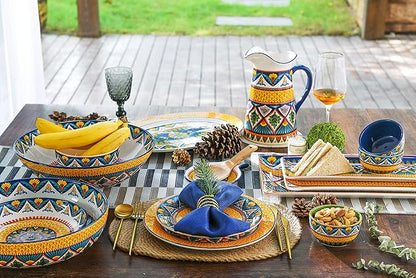 Set of 2 Bico Havana Ceramic 14 inch Rectangular Serving Platters - Microwave &amp; Dishwasher Safe