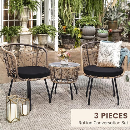 Kromax 3 Piece Bistro Set in Black