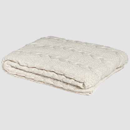 Chunky Cable - Textured Sustainable Knit Throw Blanket