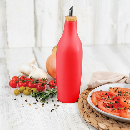 Stoneware Oil/Vinegar Bottle - 16 Oz Red