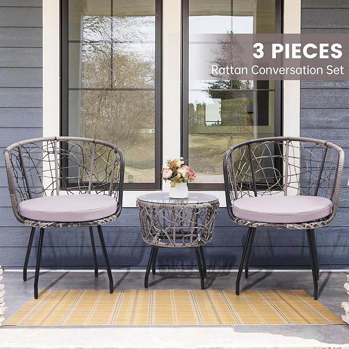 Kromax 3 Piece Bistro Set in Grey