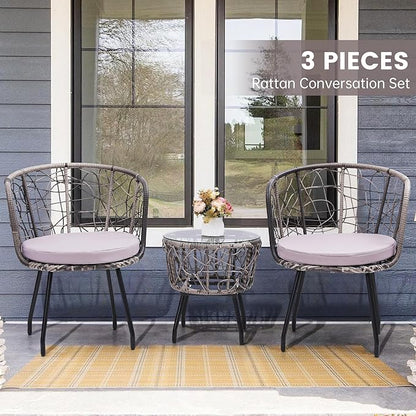 Kromax 3 Piece Bistro Set in Grey