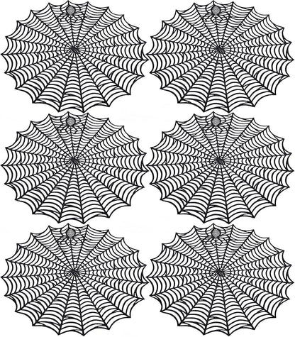 Set of 6 Halloween Spider Web Placemats - 15"