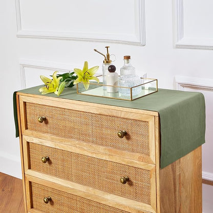 100% Pure Linen 14 x 72 Inch - Artichoke Green