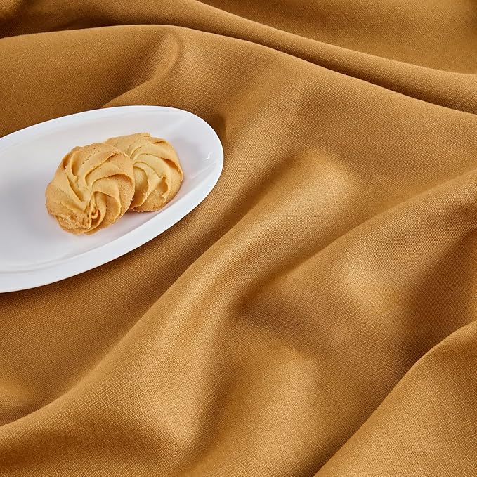 100% Pure Linen Hemstitch Table Runner in Brown Sugar - 14 x 36 Inch