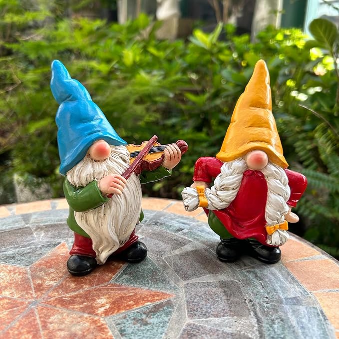 Garden Gnome Duo Decorative Figurines - Set of 2