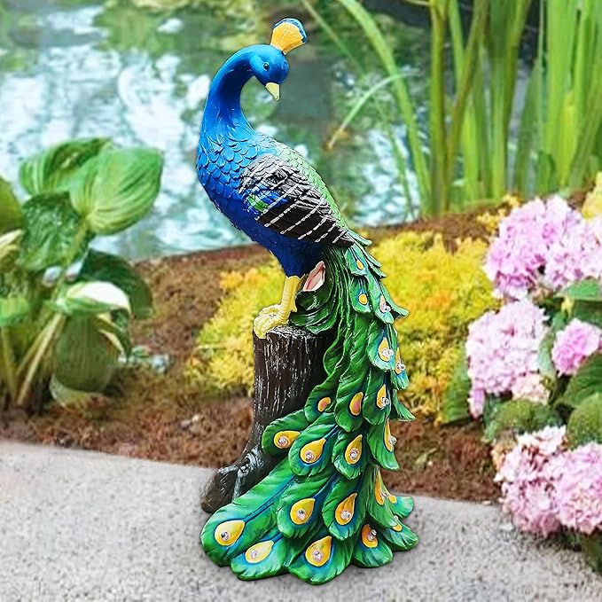 Solar LED Peacock Garden Sculpture