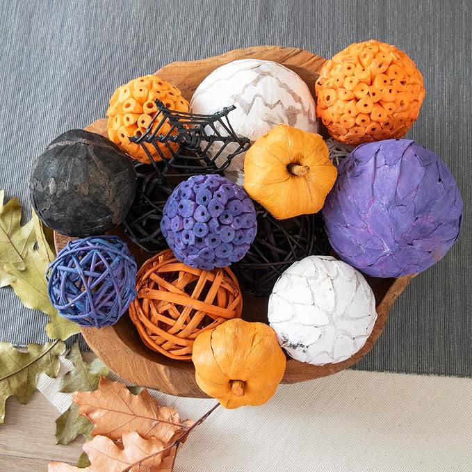 Decorative Halloween Vase Filler - Black/Purple/Orange
