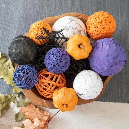 Decorative Halloween Vase Filler - Black/Purple/Orange