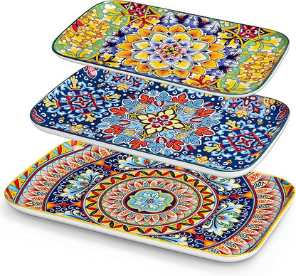 Set of 3 Vancasso Serving Platters - 16"/14"/12" Inch Rectangular Trays