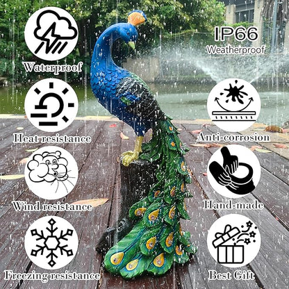 Solar LED Peacock Garden Sculpture