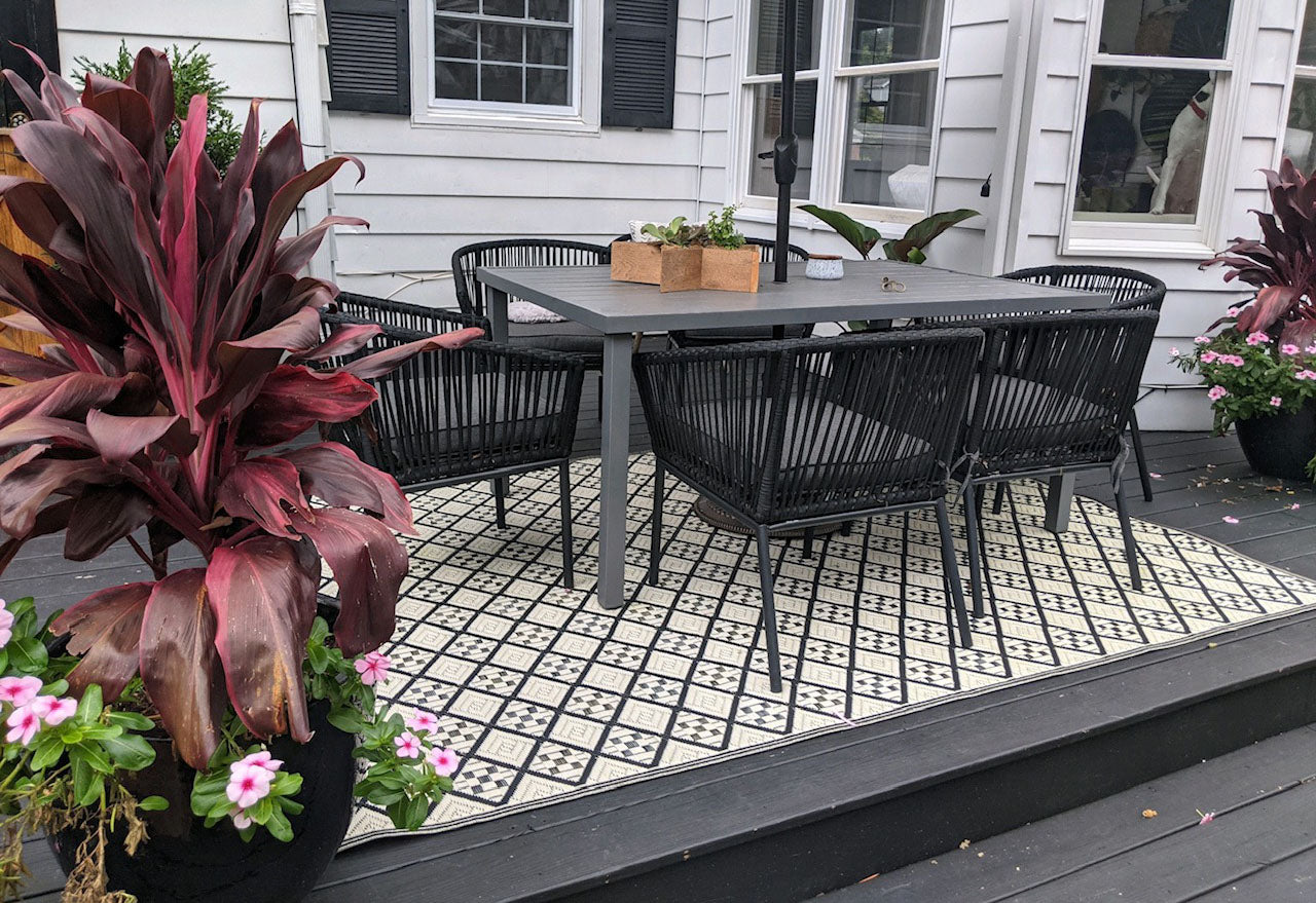 Scotch Black &amp; White Reversible  Outdoor Mat