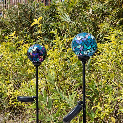 Set of 2 Mosaic Solar Lights - Blue/Purple