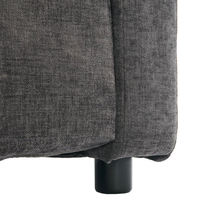 Cozy Upholstered Oversized 3-Seater Cloud Sofa in Dark Gray